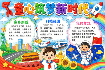 童心筑梦新时代彩绘