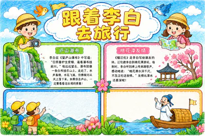 跟着李白去旅行彩绘