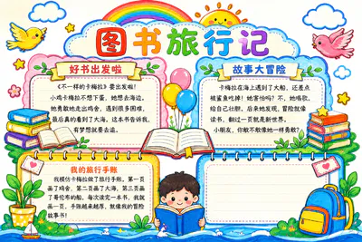 图书旅行记彩绘