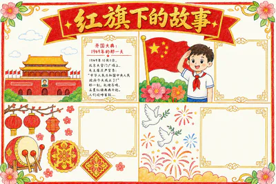 红旗下的故事彩绘