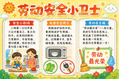 劳动安全小卫士彩绘