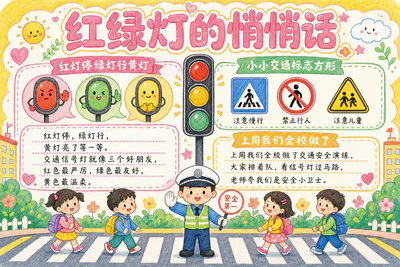 红绿灯的悄悄话彩绘