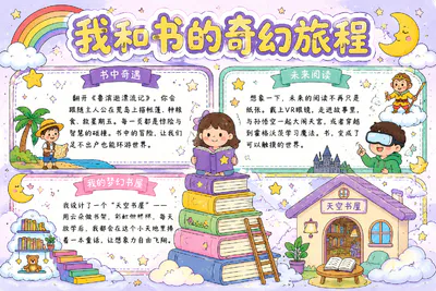 我和书的奇幻旅程彩绘