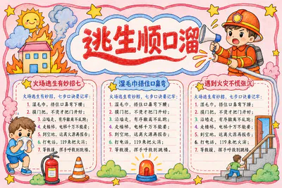 逃生顺口溜彩绘
