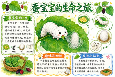 蚕宝宝的生命之旅彩绘