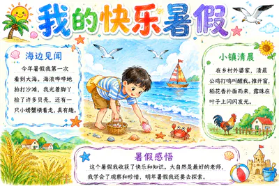 我的快乐暑假彩绘