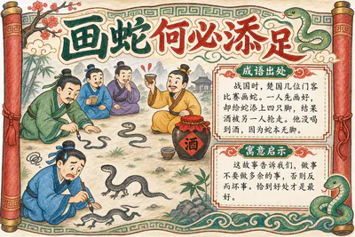 画蛇何必添足彩绘