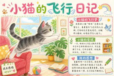 小猫的飞行日记彩绘