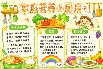 家庭营养小厨房彩绘