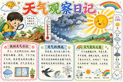 天气观察日记彩绘
