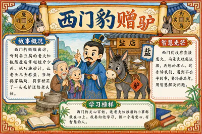 西门豹赠驴彩绘