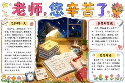 老师您辛苦了彩绘