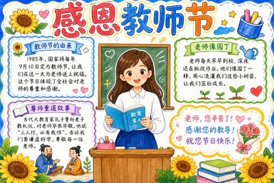 感恩教师节彩绘
