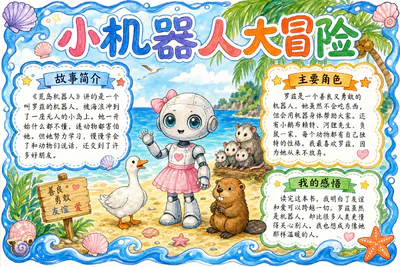 小机器人大冒险彩绘