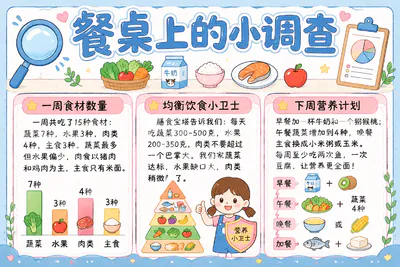 餐桌上的小调查(女孩)彩绘