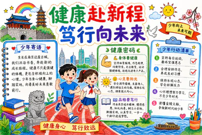 健康赴新程 笃行向未来彩绘