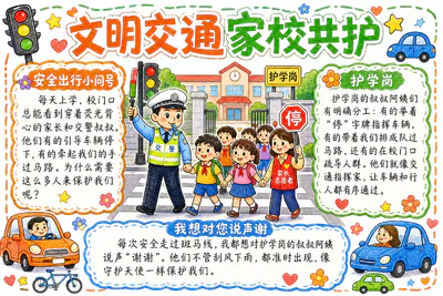 文明交通 家校共护彩绘