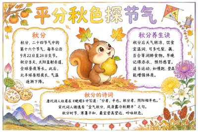 平分秋色探节气彩绘