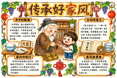 传承好家风彩绘