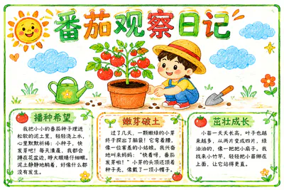 番茄观察日记彩绘