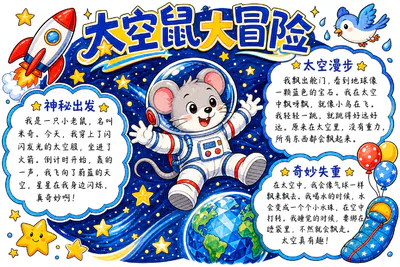 太空鼠大冒险彩绘