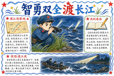 智勇双全渡长江彩绘