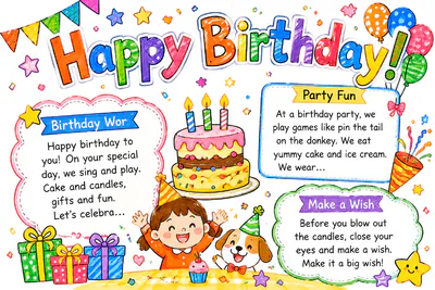 Happy Birthday!英语手抄报彩绘