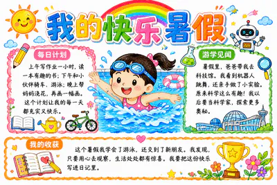 我的快乐暑假彩绘