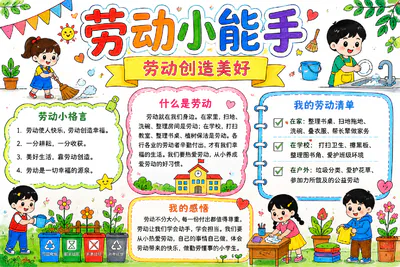 劳动小能手彩绘