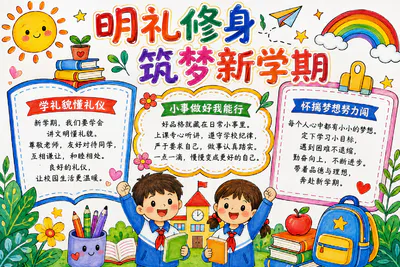 明礼修身 筑梦新学期彩绘