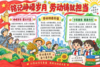 铭记峥嵘岁月 劳动铸就担当彩绘