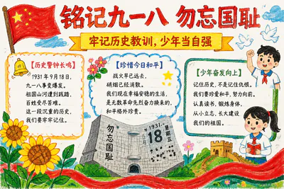 铭记九一八 勿忘国耻彩绘