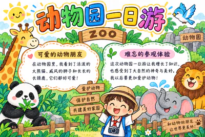 动物园一日游彩绘