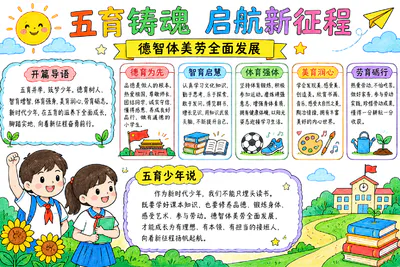 五育铸魂 启航新征程彩绘