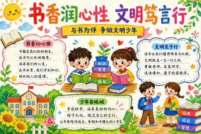 书香润心性 文明笃言行彩绘
