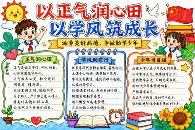 以正气润心田 以学风筑成长彩绘