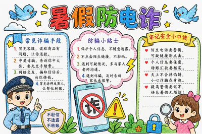 暑假防电诈彩绘