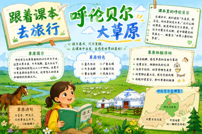 跟着课本去旅行 呼伦贝尔大草原彩绘