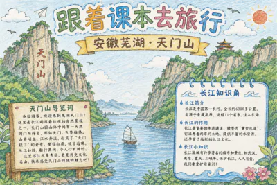 跟着课本去旅行 安徽天门山彩绘