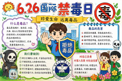 珍爱生命 远离毒品彩绘