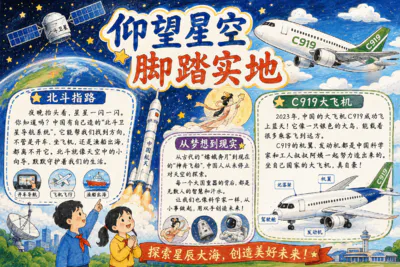 仰望星空 脚踏实地彩绘