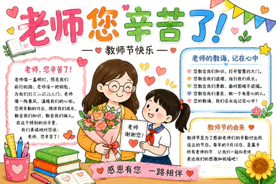 感恩有您 老师您辛苦了彩绘