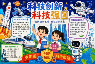 科技创新 科技强国彩绘