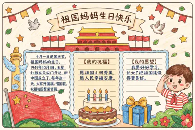 祖国妈妈生日快乐彩绘