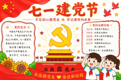 七一建党节 不忘初心跟党走彩绘