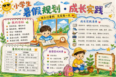 快乐过暑假彩绘