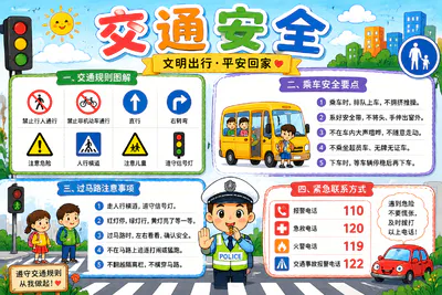 文明出行 平安回家彩绘