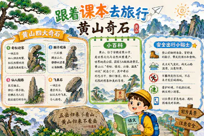 跟着课本去旅行  黄山奇石彩绘
