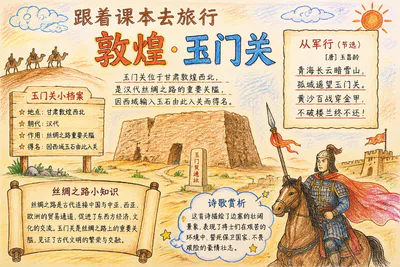 跟着课本去旅行 敦煌玉门关彩绘