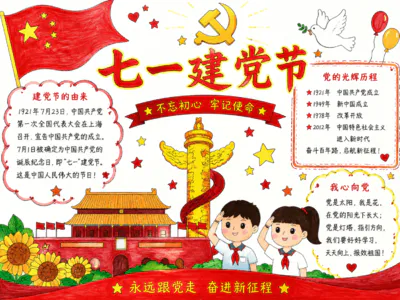 七一建党节 不忘初心牢记使命彩绘